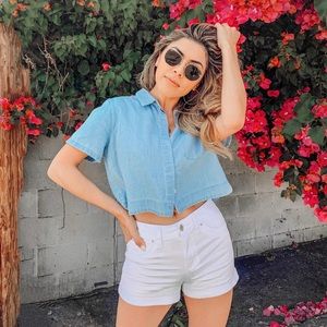 Tops - Denim Cropped Top Tops - Denim Cropped Top